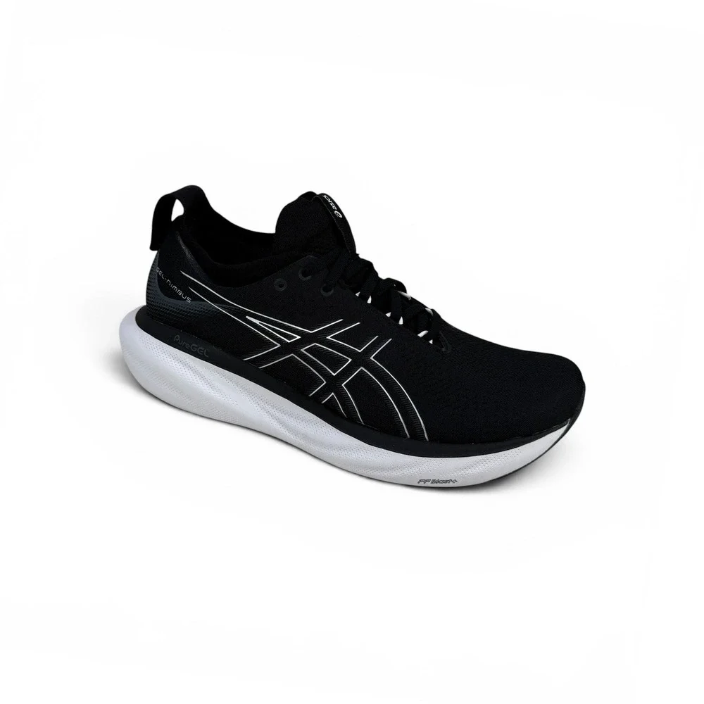 Asics Gel Nimbus 25‎ Running Shoes Womens 11.5 Wide Black White 1012B437 001